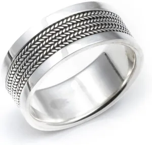Silverly 9 mm Bali Rope Thumb Rings for Women and Men - 925 Sterling Silver Rings - Chunky Rings - Wide Band Rings for Men - Scroll Work Design - Couples Promise Ring