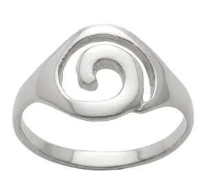 Silverly Women's 925 Sterling Silver Simple Open Circular Swirl Round Spiral Curl Band Ring