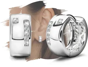 Small Huggie Hoop Earrings for Women Silver CZ Chunky Thick Cartilage Hoop Earrings Tiny Cubic Zirconia Cuffs Hoop Earrings Dainty Hypoallergenic Piercing Earrings Jewelry Gifts for Birthday Party