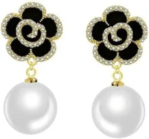 Snow Flower Ear Studs Inlaid with Zircon Earrings Christmas Gift for Ladies