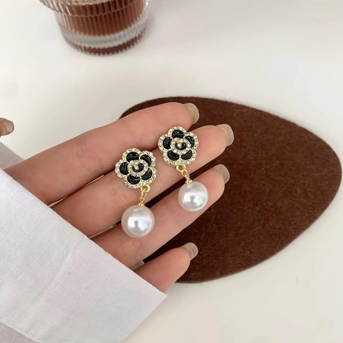 Snow Flower Ear Studs Inlaid with Zircon Earrings Christmas Gift for Ladies