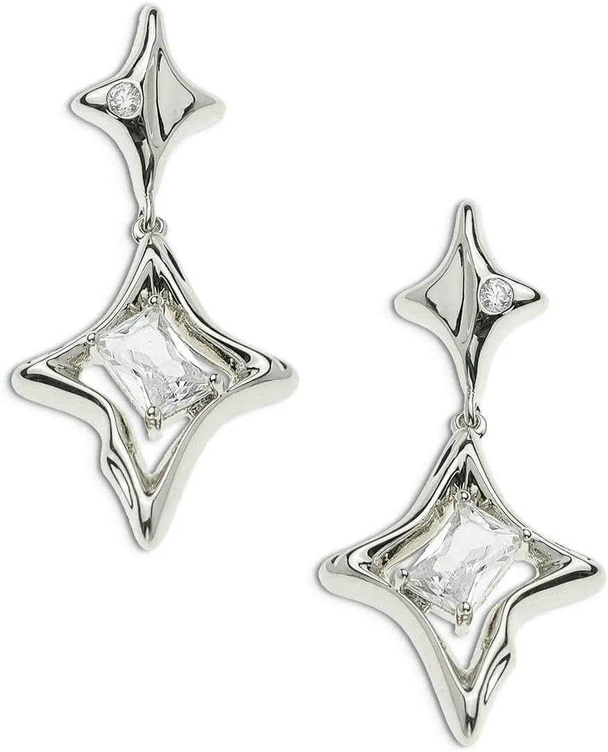 Sonateomber Star Drop Dangle Earrings for Women Trendy Unique Sparkly Rhinestone Stud Fashion Jewelry Gift