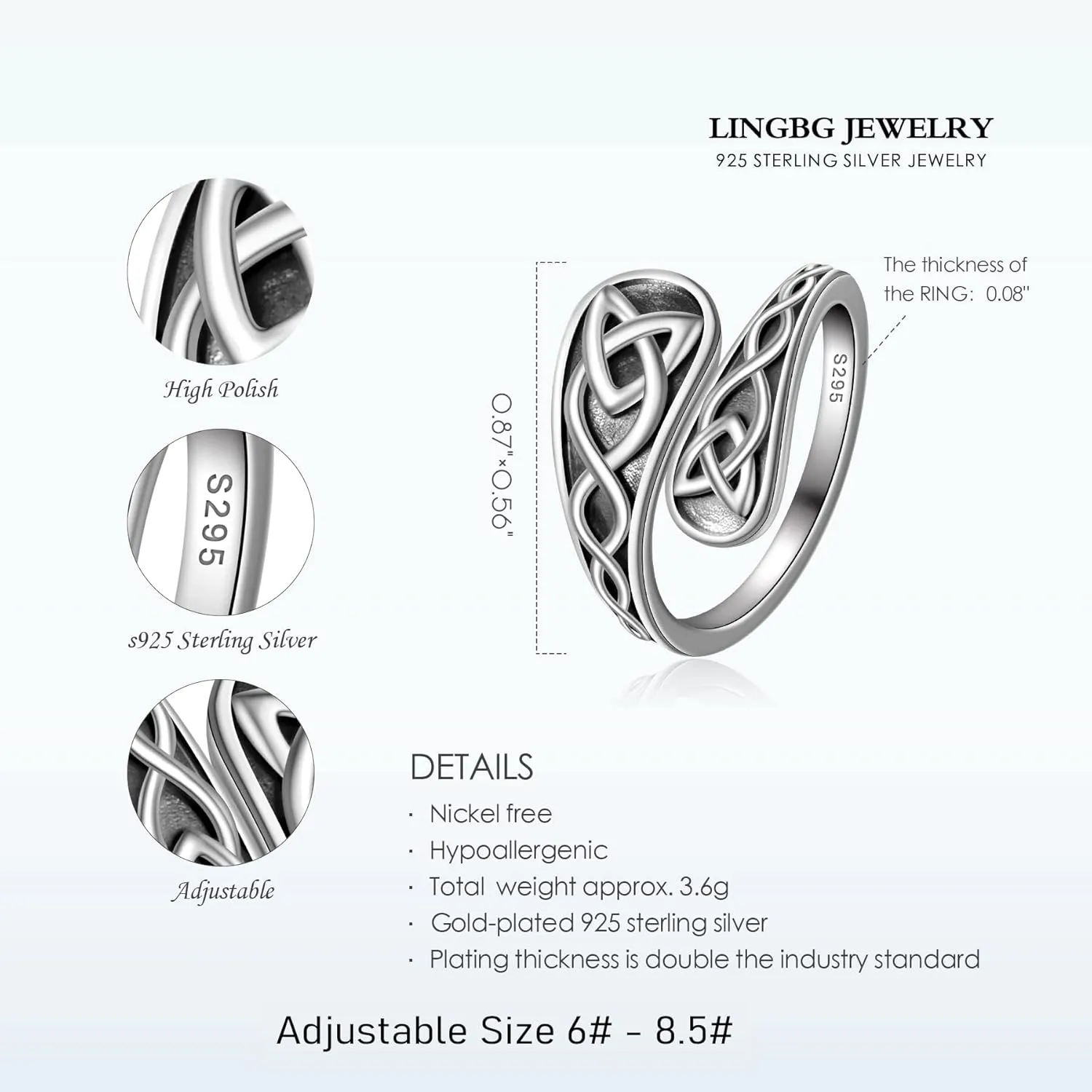 Spoon Rings for Women 925 Sterling Silver Sunflower Adjustable Thumb Spoon Rings Celtic Knot Promise Engagement Statement Boho Vintage Finger Open Antique Rings Jewelry