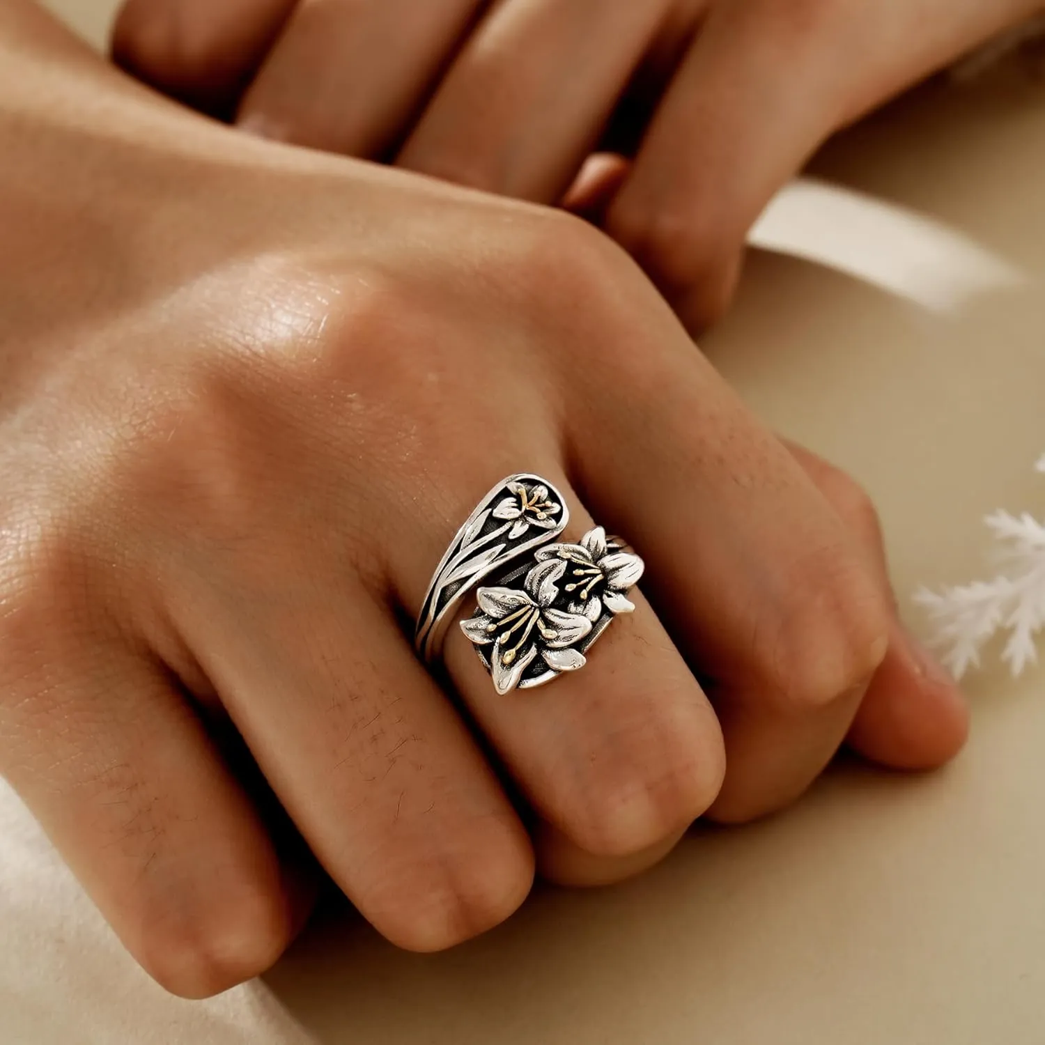 Spoon Rings for Women 925 Sterling Silver Sunflower Adjustable Thumb Spoon Rings Celtic Knot Promise Engagement Statement Boho Vintage Finger Open Antique Rings Jewelry
