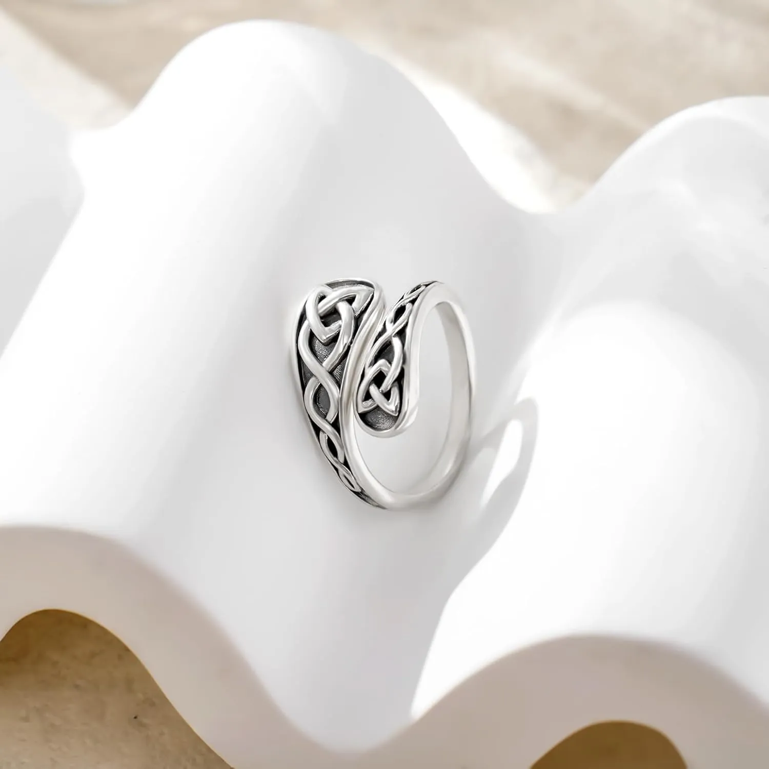 Spoon Rings for Women 925 Sterling Silver Sunflower Adjustable Thumb Spoon Rings Celtic Knot Promise Engagement Statement Boho Vintage Finger Open Antique Rings Jewelry