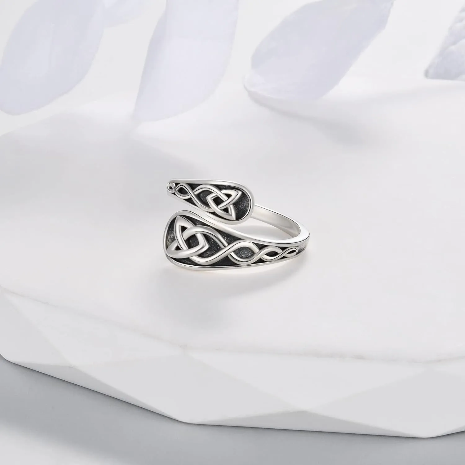 Spoon Rings for Women 925 Sterling Silver Sunflower Adjustable Thumb Spoon Rings Celtic Knot Promise Engagement Statement Boho Vintage Finger Open Antique Rings Jewelry