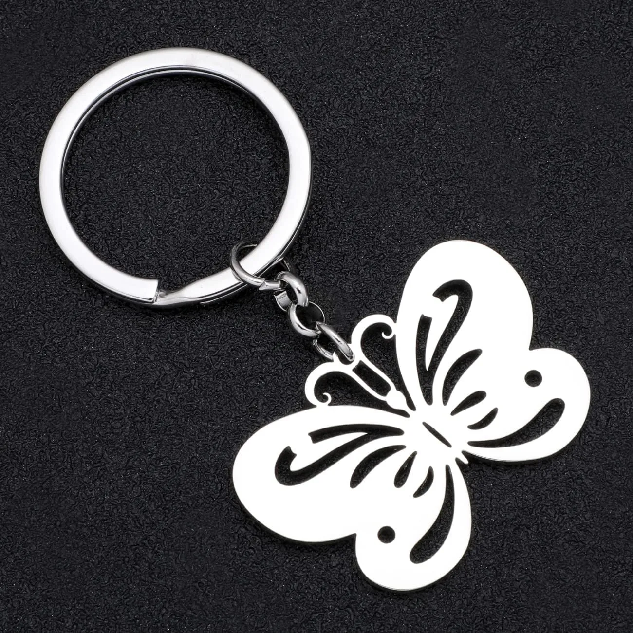 Stainless Steel Butterfly Keychain Insect Keyring Butterfly Gifts for Women Girls Car Key Chain Backpack Purse Charms