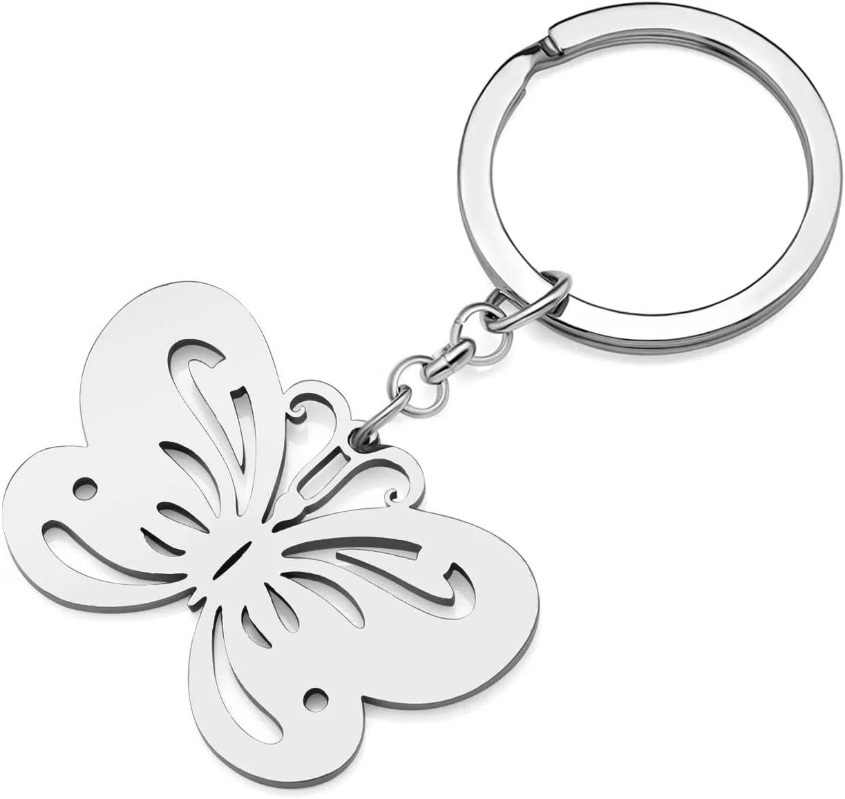 Stainless Steel Butterfly Keychain Insect Keyring Butterfly Gifts for Women Girls Car Key Chain Backpack Purse Charms