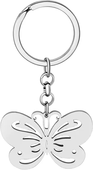 Stainless Steel Butterfly Keychain Insect Keyring Butterfly Gifts for Women Girls Car Key Chain Backpack Purse Charms