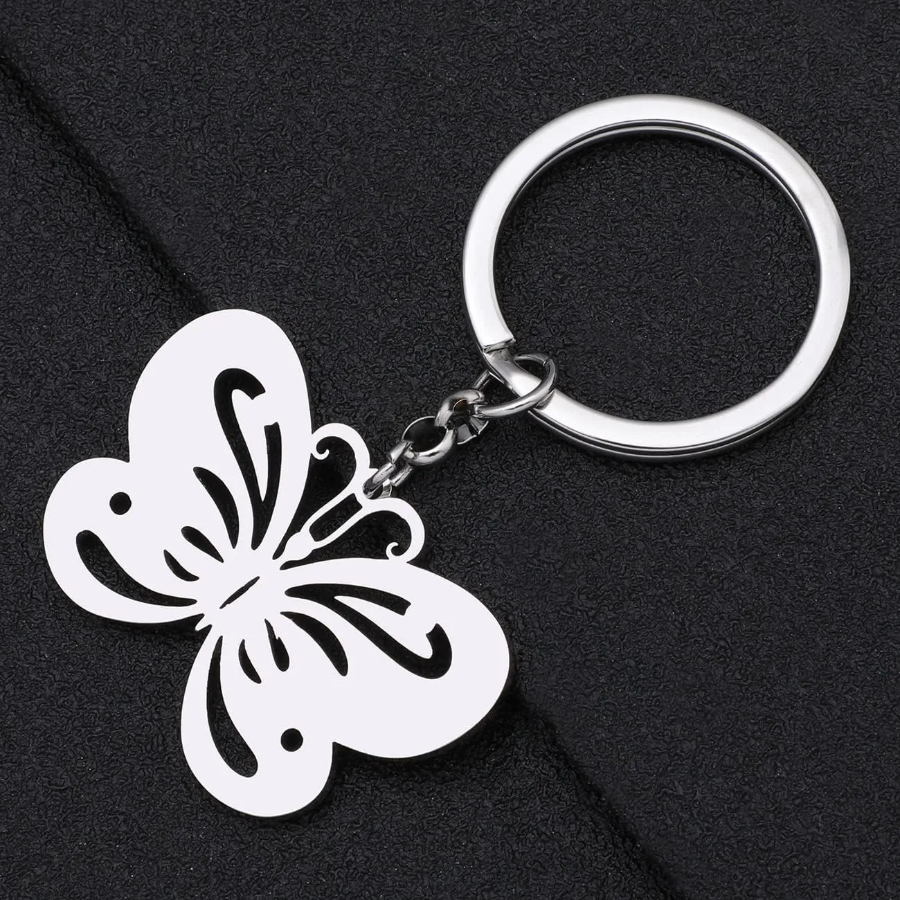 Stainless Steel Butterfly Keychain Insect Keyring Butterfly Gifts for Women Girls Car Key Chain Backpack Purse Charms