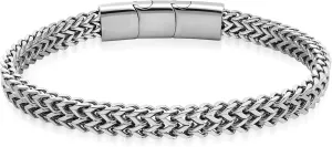 Stainless Steel Franco Chain Bracelets for Men - 6mm/8mm/10mm/12mm Width, 7.5"/8.3" Length, Black & 18K Metal, Durable and Adjustable Cuban Link Bracelet