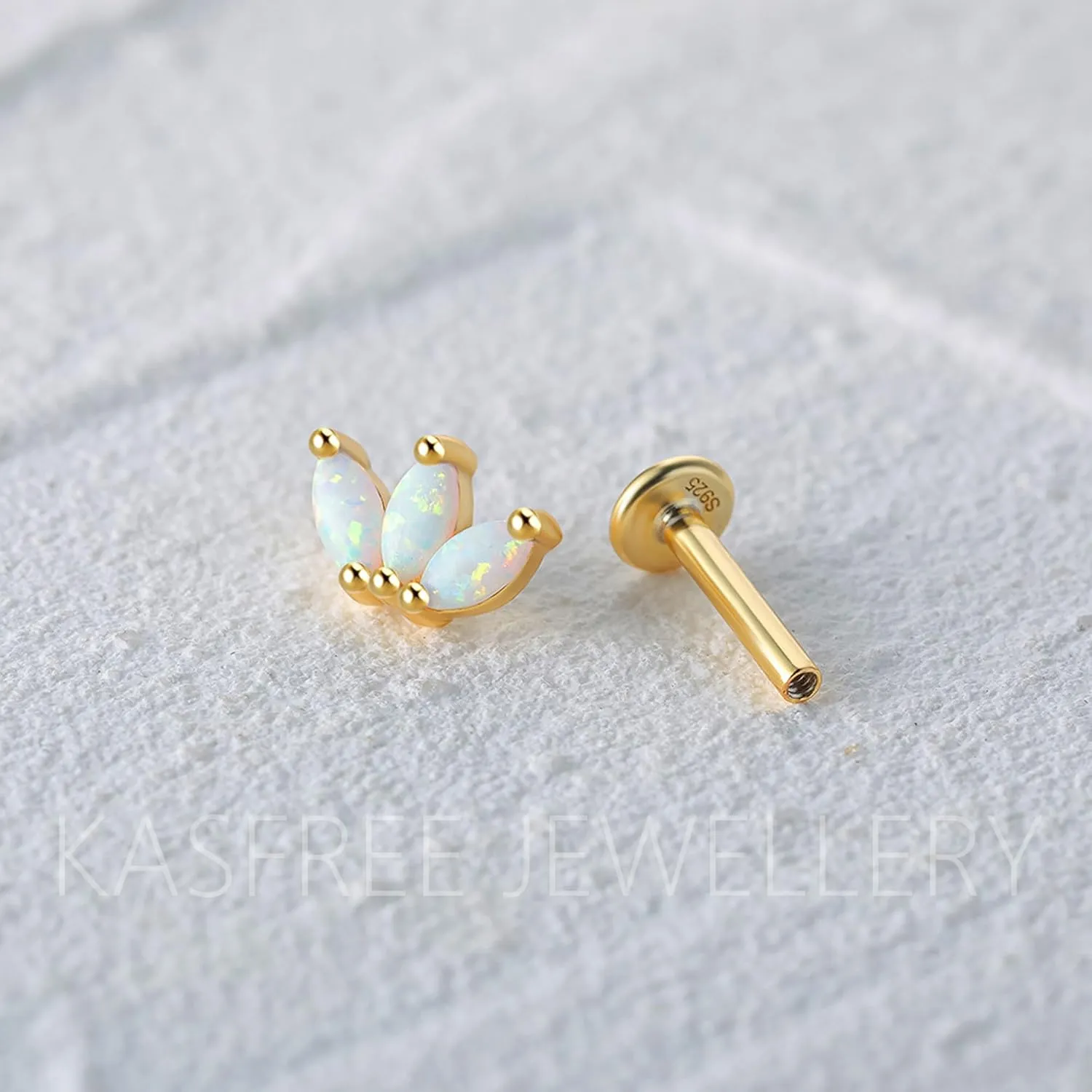 Sterling Silver Flat Back Stud Earrings 16G Cartilage Earring Internally Threaded Earrings Piercing Tragus Earrings for Women