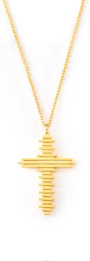 STORYJEWELLERY Cross Necklaces for Women, 18K Gold Plated Cross Pendant, Trendy Christian Jewelry, Confirmation Gifts for Women, Baptism Gifts