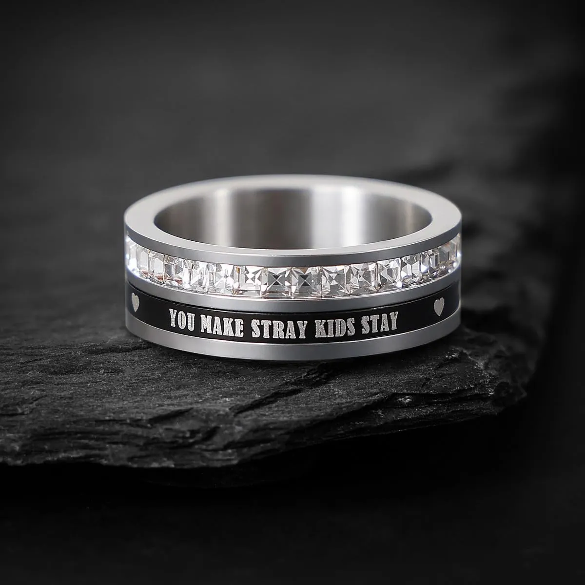 StrayKids Ring SKZ Stay Stainless Steel Spinner Rings Kpop Stray Kids Jewelry Merch Fans Gifts