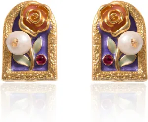 Stylish Flower Stud Earrings For Women GoldPlated Anti Allergic Earrings Fashionable And Vintage Earrings Suitable As Gifts