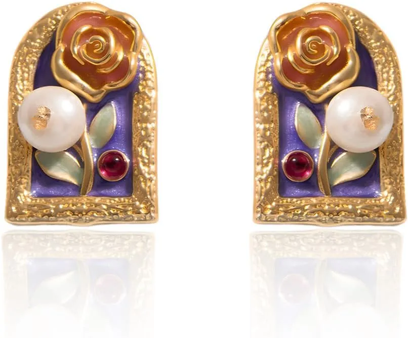 Stylish Flower Stud Earrings For Women GoldPlated Anti Allergic Earrings Fashionable And Vintage Earrings Suitable As Gifts