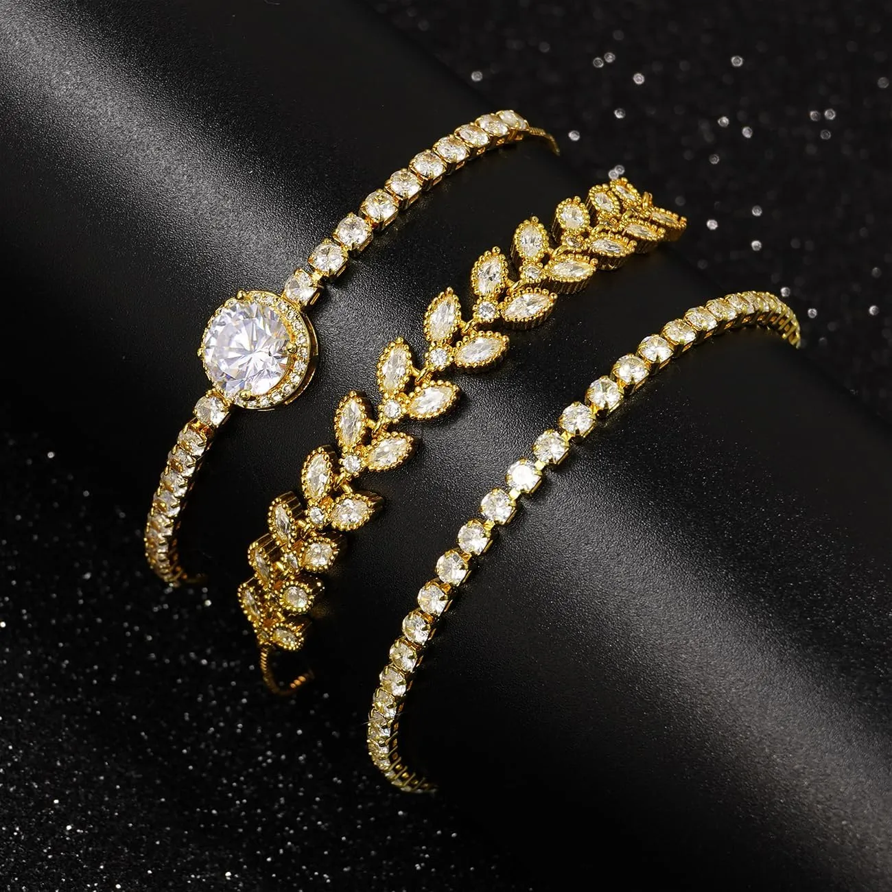 Suyi Tennis Bracelet Cubic Zirconia Bracelet Gold/Silver Plated Bracelets for Women