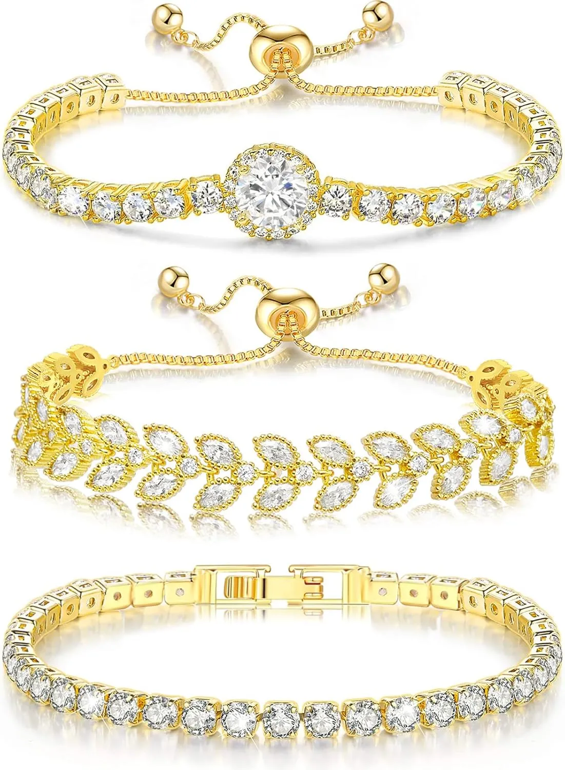 Suyi Tennis Bracelet Cubic Zirconia Bracelet Gold/Silver Plated Bracelets for Women