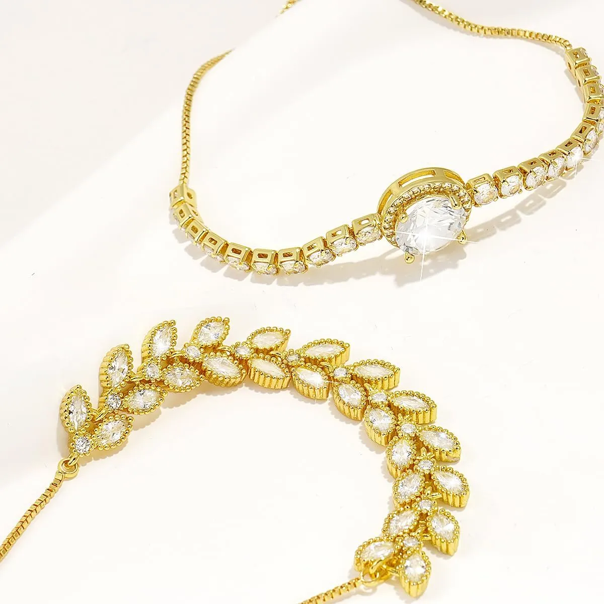 Suyi Tennis Bracelet Cubic Zirconia Bracelet Gold/Silver Plated Bracelets for Women