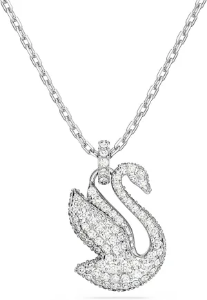 Swarovski Iconic Swan Crystal Necklace, Earrings, Bracelet Jewelry Collection, Clear Crystals on a Rhodium Tone Finish