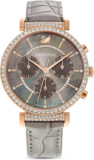 Swarovski Passage Chrono Crystal Watch Collection, Leather Strap