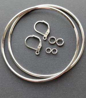 The Hoop Kit Imitation Rhodium UltraPlate- Make Fabulous Earrings in 3 Minutes! Made in USA.