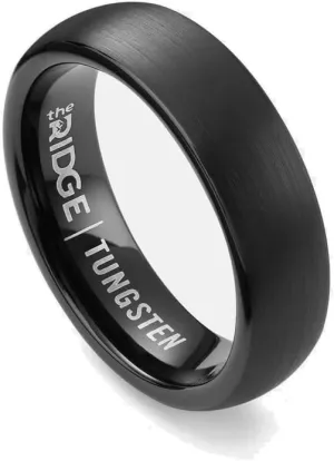 The Ridge Tungsten Rings For Men - Mens Wedding Band - Strong, Durable and Scratch-Resistant Rounded 6mm Ring With Silicone Band