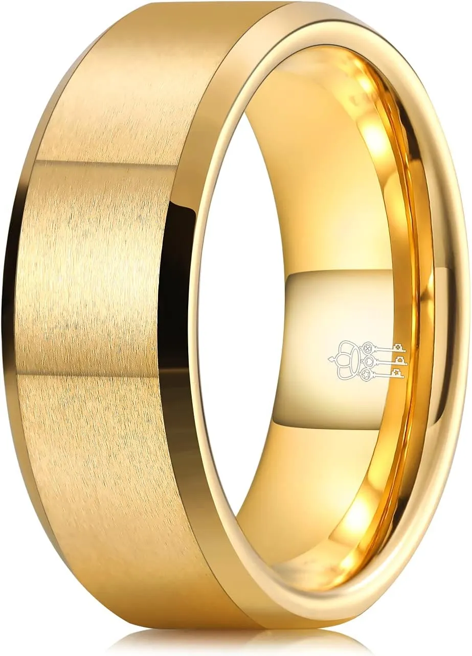 THREE KEYS JEWELRY Mens Womens Tungsten Rings Fashion Wedding Bands