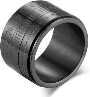 Time Master Precision Time Scale Ring Anxiety Fidget Ring Spinner Ring Stainless Steel Men's Rings for Men