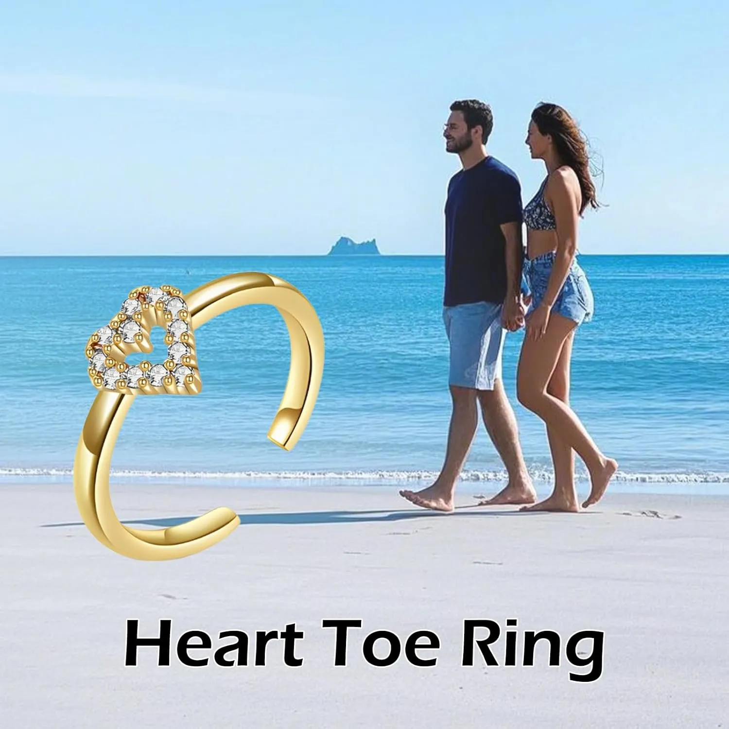 Toe Ring for Women Heart/Star/Spiral/Dolphin/Infinitely Foot Finger Rings Adjustable Open Toe Ring Summer Foot Jewelry