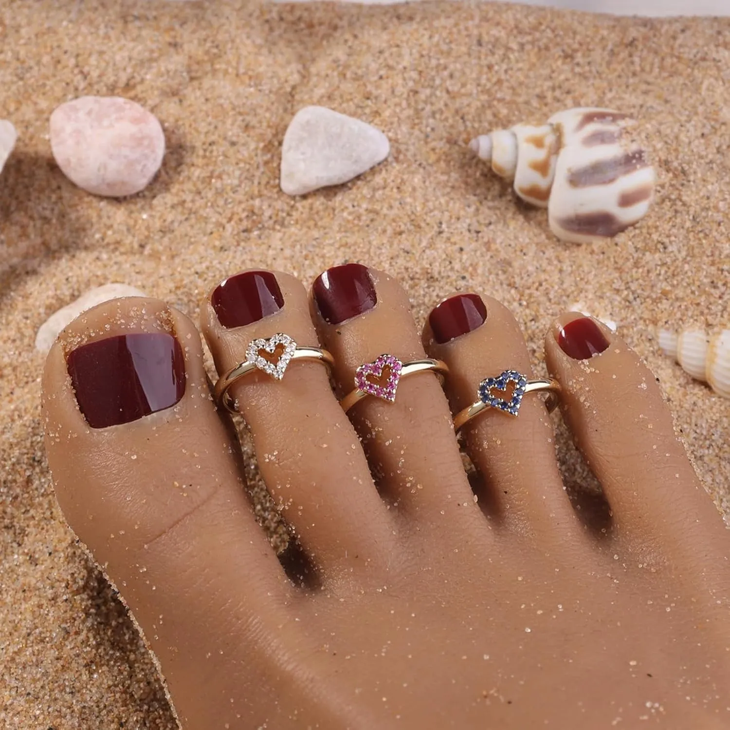 Toe Ring for Women Heart/Star/Spiral/Dolphin/Infinitely Foot Finger Rings Adjustable Open Toe Ring Summer Foot Jewelry