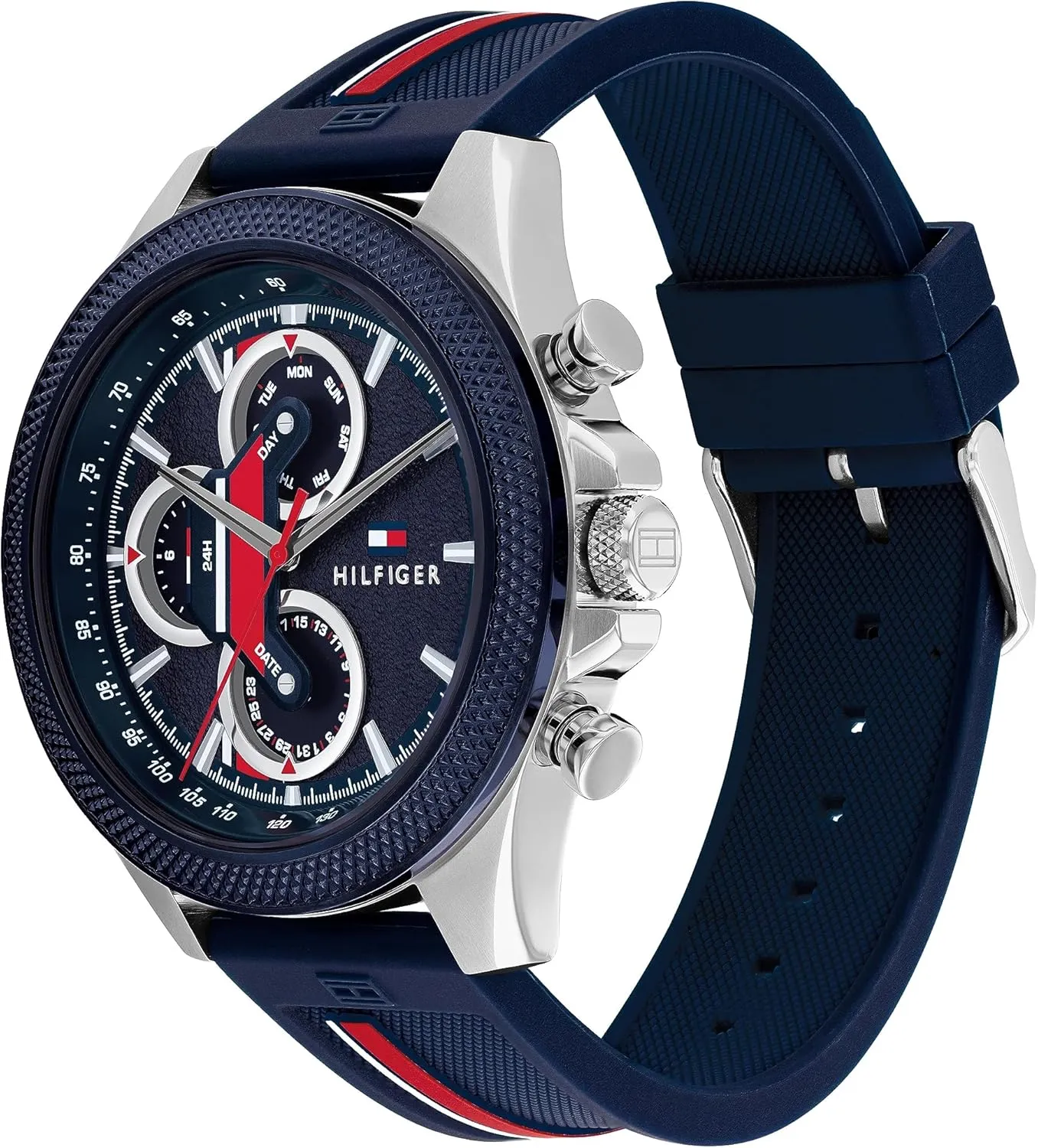 Tommy Hilfiger Men's Multifunction Quartz Watch  46mm Stainless Steel Case, Racing-Inspired Design, 5 ATM Water Resistant, Elegant Modern Timepiece, Gift for Him
