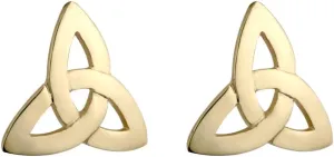 Trinity Knot Earrings for Women Celtic Irish Gold Plated Studs Made in Ireland