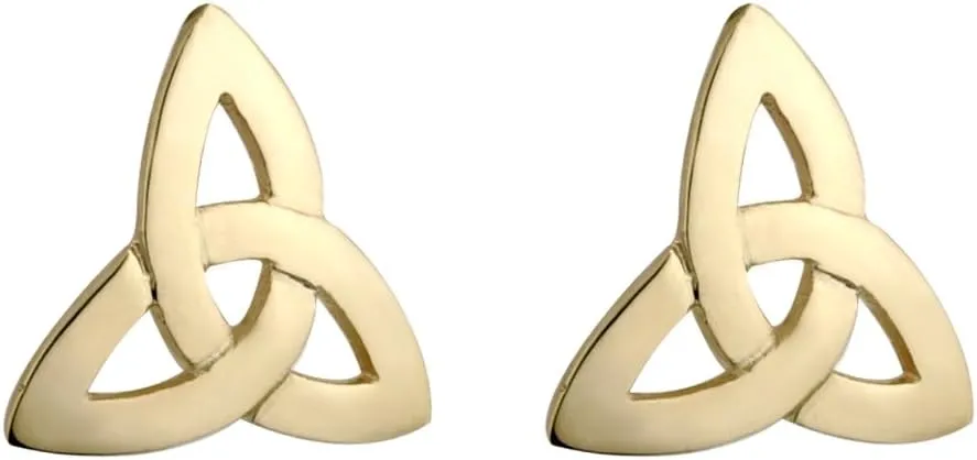 Trinity Knot Earrings for Women Celtic Irish Gold Plated Studs Made in Ireland