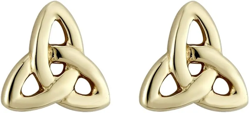 Trinity Knot Earrings Gold Plated Studs Made in Ireland