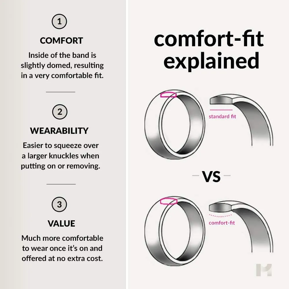 Tungsten Carbide Wedding Band Ring 6mm for Men Women Blue Black Center Line Flat Cut Brushed Polished Personalized Custom Engraving Anniversary Engagement