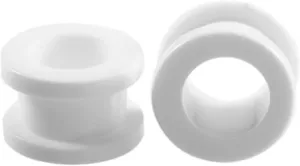 Tunnel Plug Earrings, Acrylic Earring Gauges for Women White Hoop Shape Unisex Piercing Gauge Earrings 2pcs