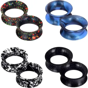 Tunnel Plug Earrings, Tunnel Plug Earrings Silicone Double Flared Tunnel Unisex Piercing Gauge Earrings 8pcs