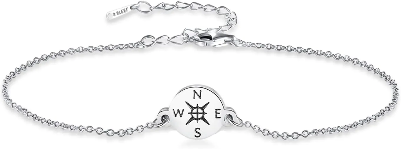 VASSAGO Graduation Bracelet Adjustable Compass Link Bracelet Grade High School College Graduation Layered Bracelet Friendship Gifts Jewelry for Her Him Women