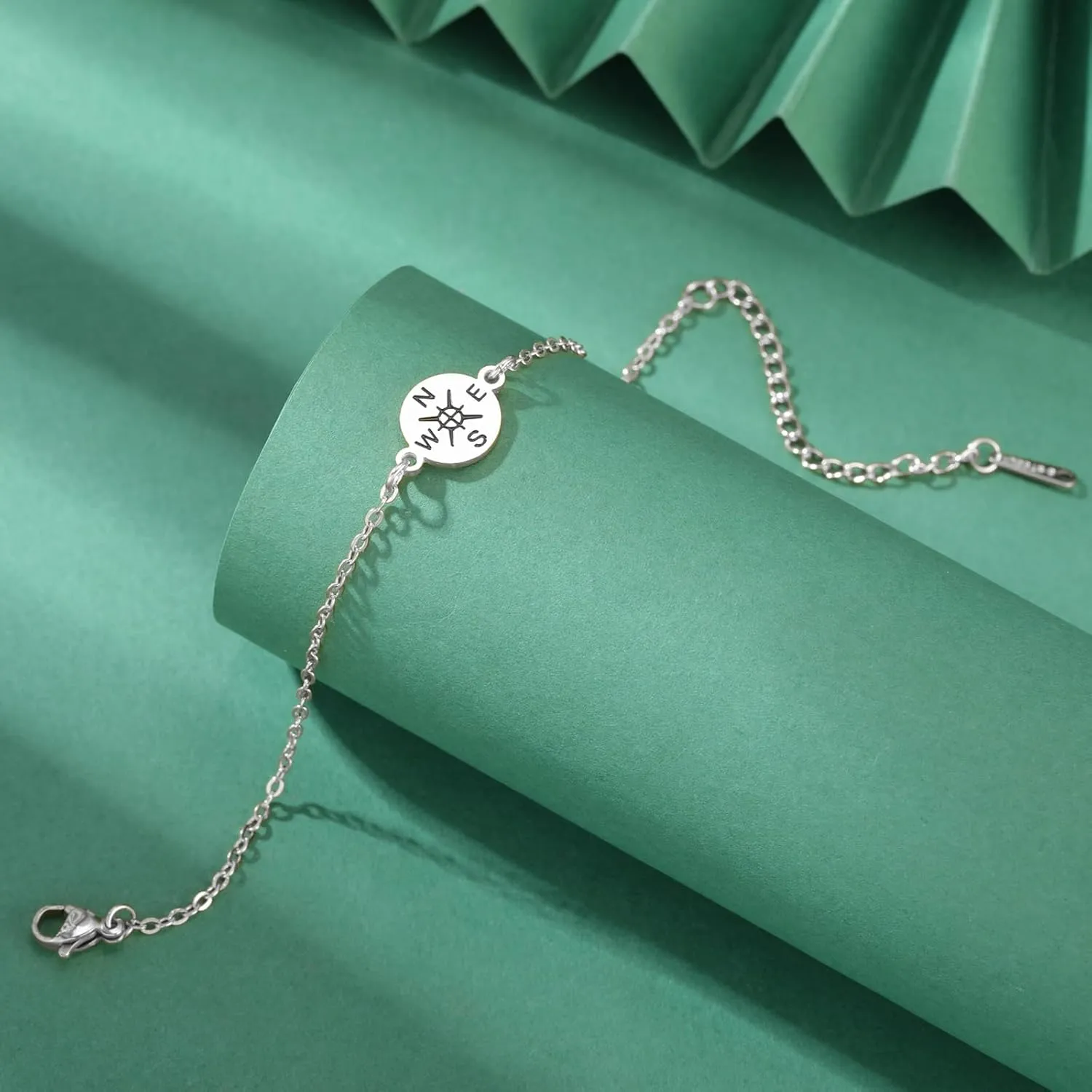 VASSAGO Graduation Bracelet Adjustable Compass Link Bracelet Grade High School College Graduation Layered Bracelet Friendship Gifts Jewelry for Her Him Women