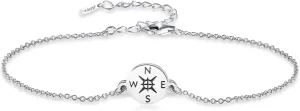 VASSAGO Graduation Bracelet Adjustable Compass Link Bracelet Grade High School College Graduation Layered Bracelet Friendship Gifts Jewelry for Her Him Women