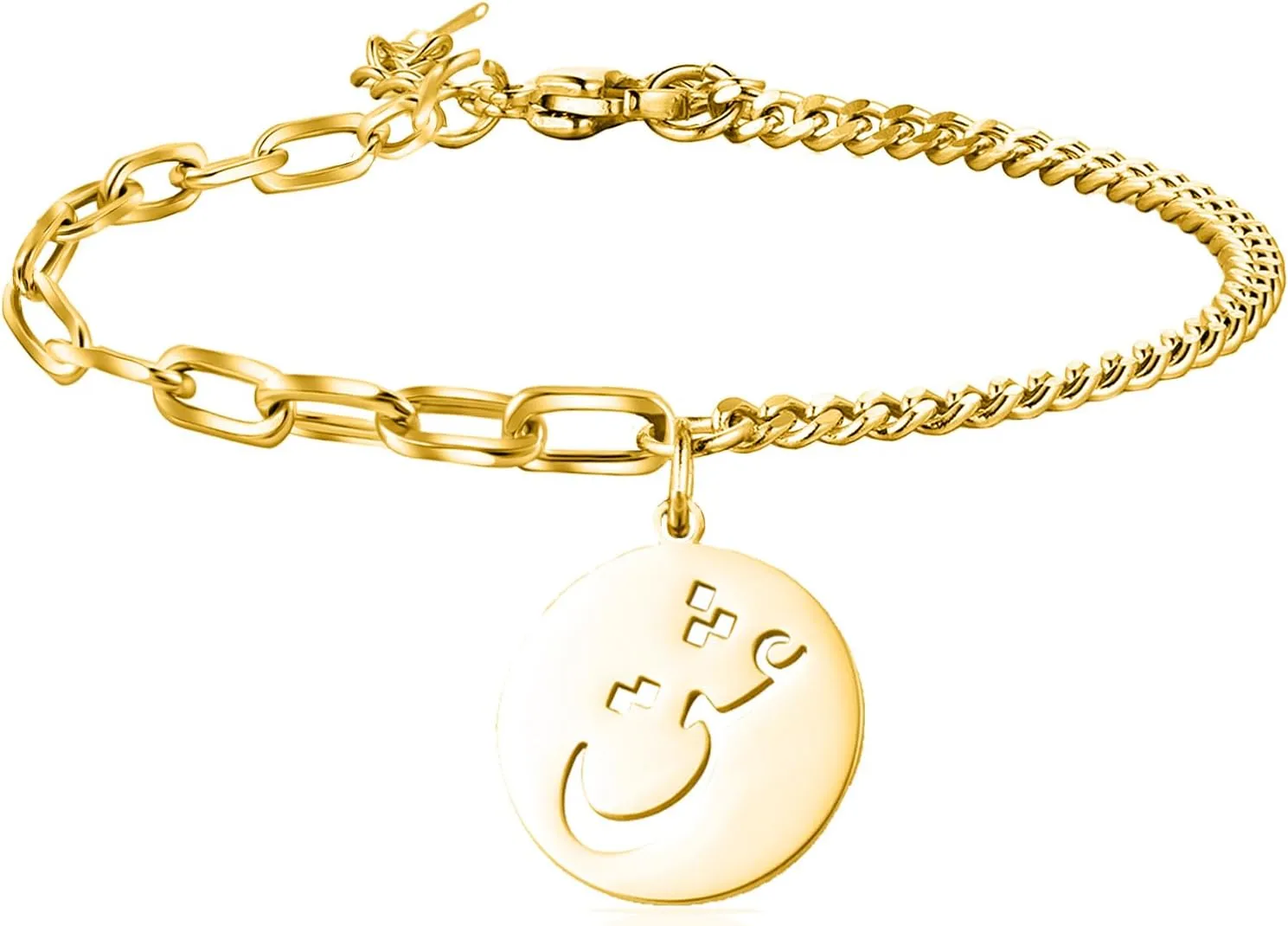 VASSAGO Islamic Bracelet Allah Arabic Bangle Bracelets for Women Men Islam Muslim Arabic Calligraphy Link Bracelet Bangle Islam Eid Islamic Arabic Gift Jewelry