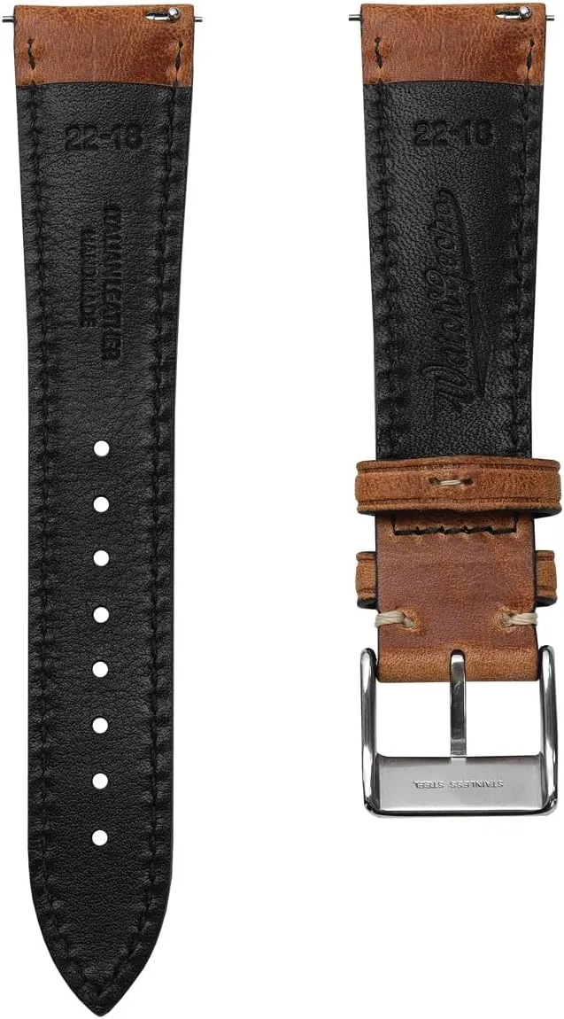 Vintage Highley Certified Genuine Italian Leather Replacement Watch Strap. Stylish and Durable Mens Wristwatch Strap. Padded for Comfort. Easy to Fit - 18mm, 19mm, 20mm, 21mm, 22mm