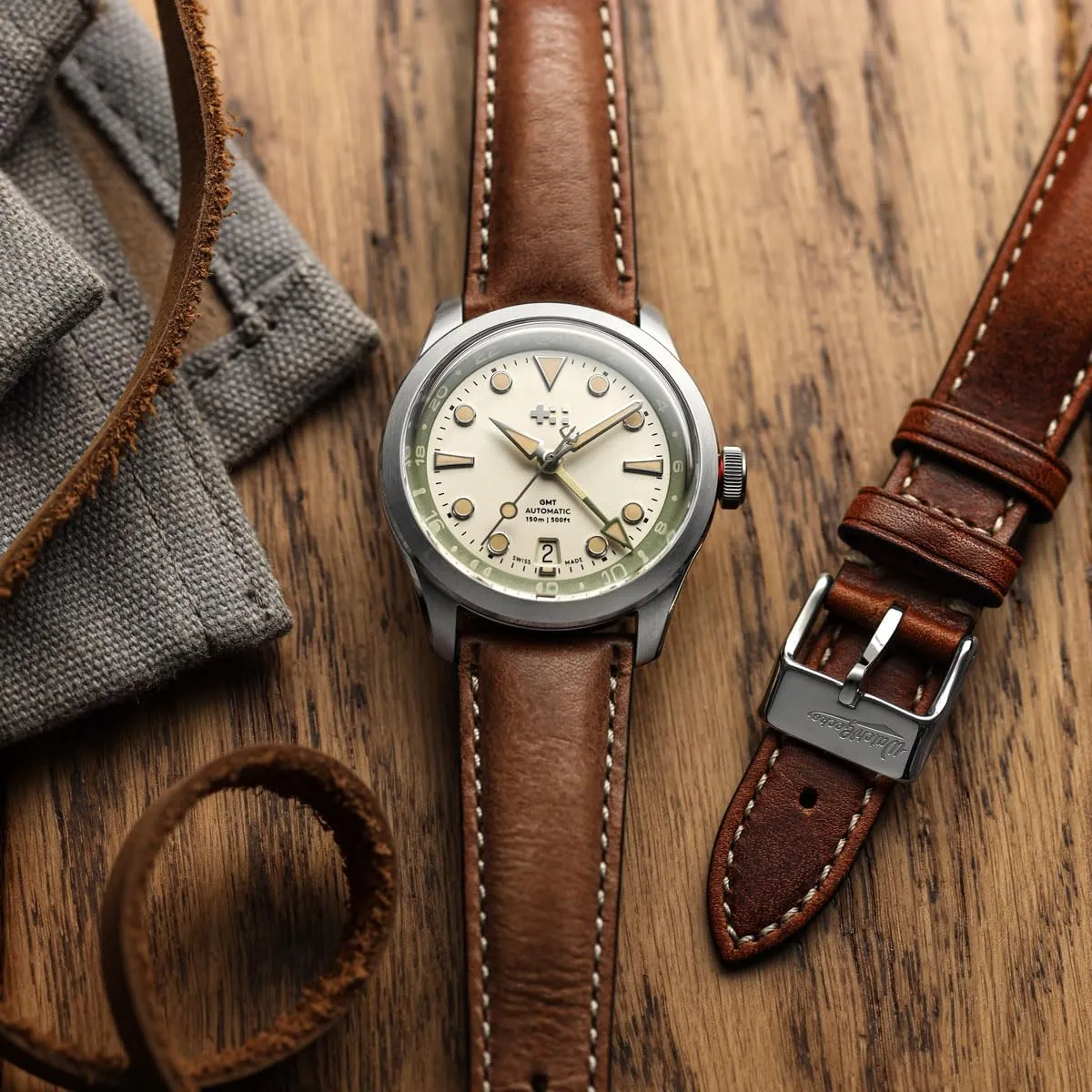 Vintage Highley Certified Genuine Italian Leather Replacement Watch Strap. Stylish and Durable Mens Wristwatch Strap. Padded for Comfort. Easy to Fit - 18mm, 19mm, 20mm, 21mm, 22mm
