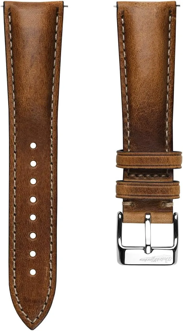 Vintage Highley Certified Genuine Italian Leather Replacement Watch Strap. Stylish and Durable Mens Wristwatch Strap. Padded for Comfort. Easy to Fit - 18mm, 19mm, 20mm, 21mm, 22mm