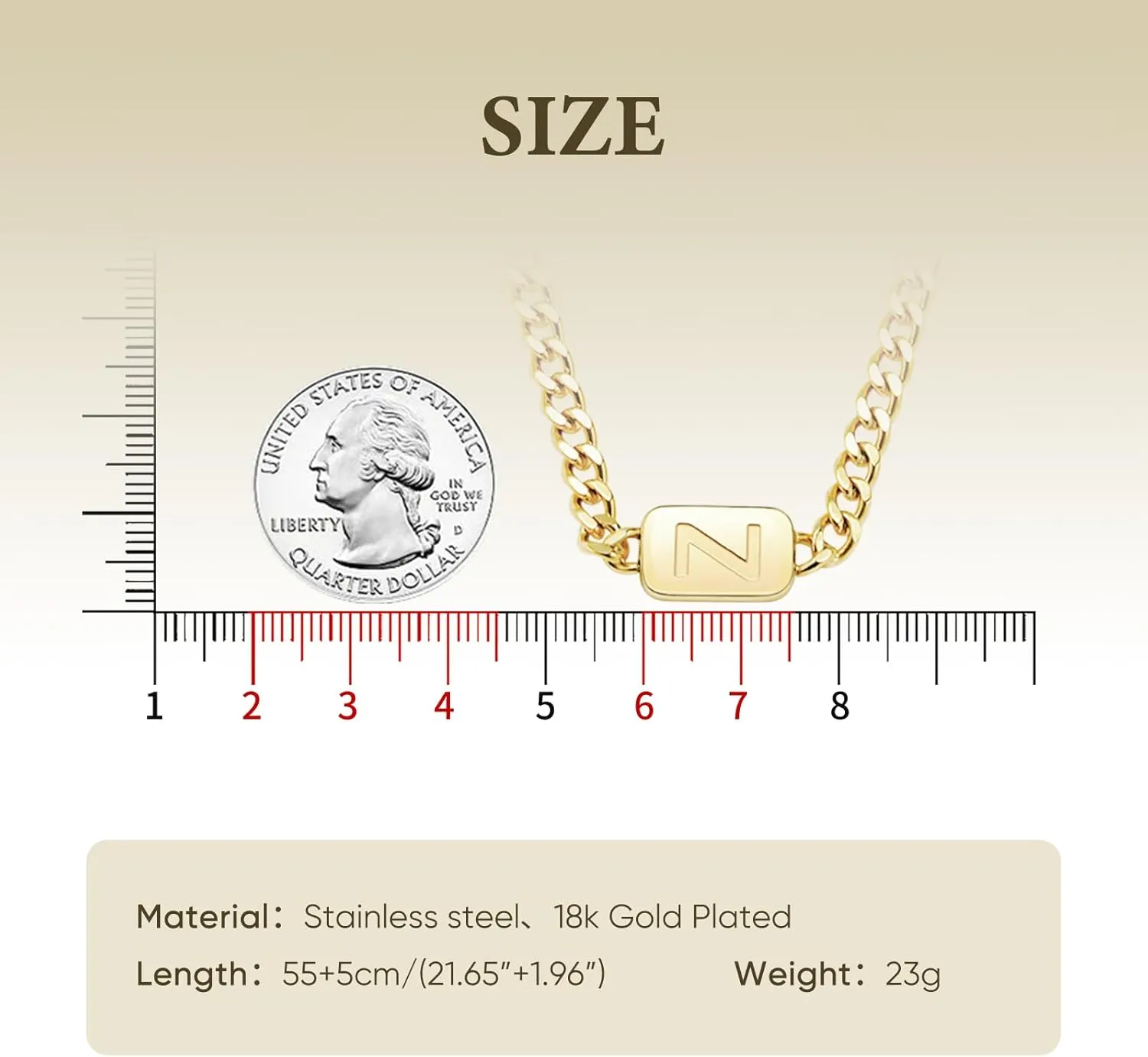 VNOX Silver/Gold/Black Initial Necklace for Men - A-Z Letter Necklaces Cuban Link Chain Pendant Neckless for Mens Womens Valentines Day Christmas Birthday Jewelry Gift