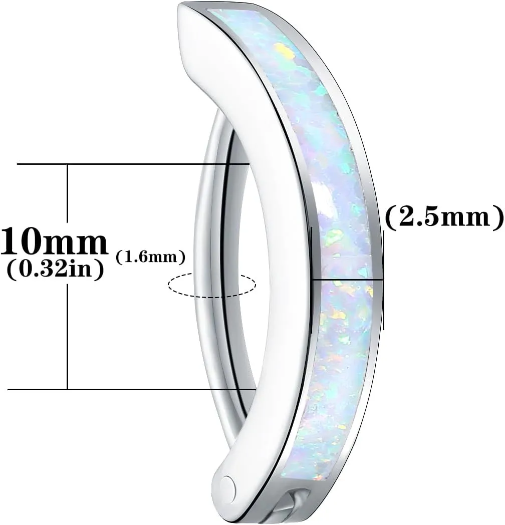VOJO 14G G23 Titanium Clicker Belly Button Ring,10/12mm Reverse Curved Hoop Navel Barbell Piercing Jewelry