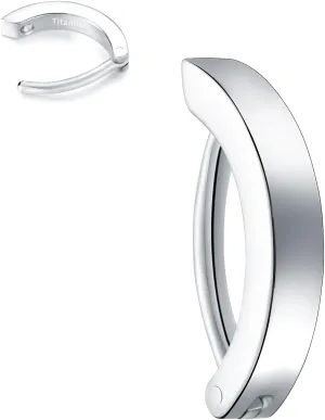 VOJO 14G G23 Titanium Clicker Belly Button Ring,10/12mm Reverse Curved Hoop Navel Barbell Piercing Jewelry