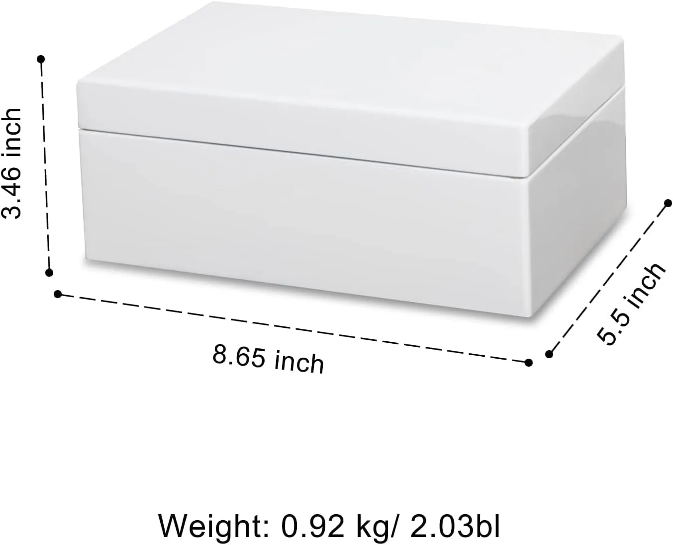 Voova Wooden Jewelry Box Organiser for Women Girls, Deluxe Piano Paint Jewelry Storage Case with Mirror, 2 Layer Jewellery Display Holder with Removable Tray for Earrings Rings Bracelets, White