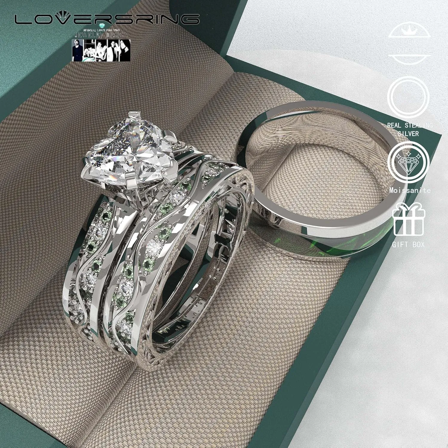 Wedding Ring Sets His And Hers Promise Ring Wedding Ring Sets His And Hers Couples Women 925 Sterling Silver Moissanite Man Sterling Silver Wedding Band